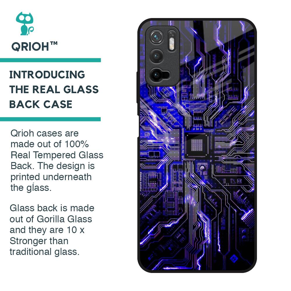 Techno Color Pattern Glass Case For Redmi Note 10T 5G