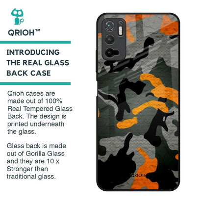 Camouflage Orange Glass Case For Redmi Note 10T 5G