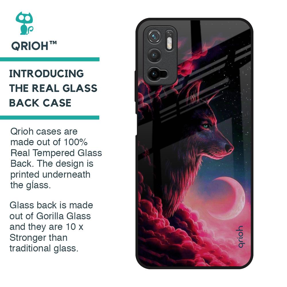 Moon Wolf Glass Case for Redmi Note 10T 5G