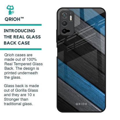 Multicolor Wooden Effect Glass Case for Redmi Note 10T 5G