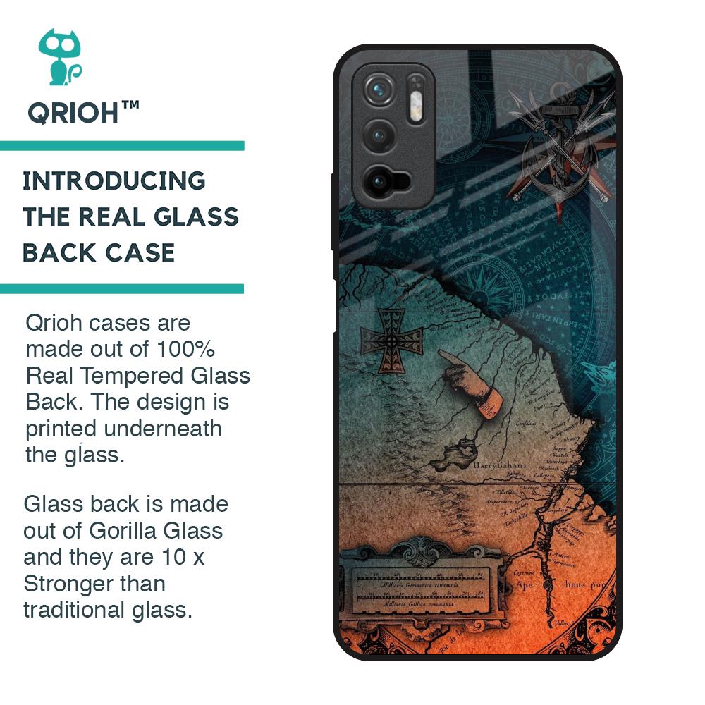 Geographical Map Glass Case for Redmi Note 10T 5G