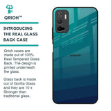 Green Triangle Pattern Glass Case for Redmi Note 10T 5G