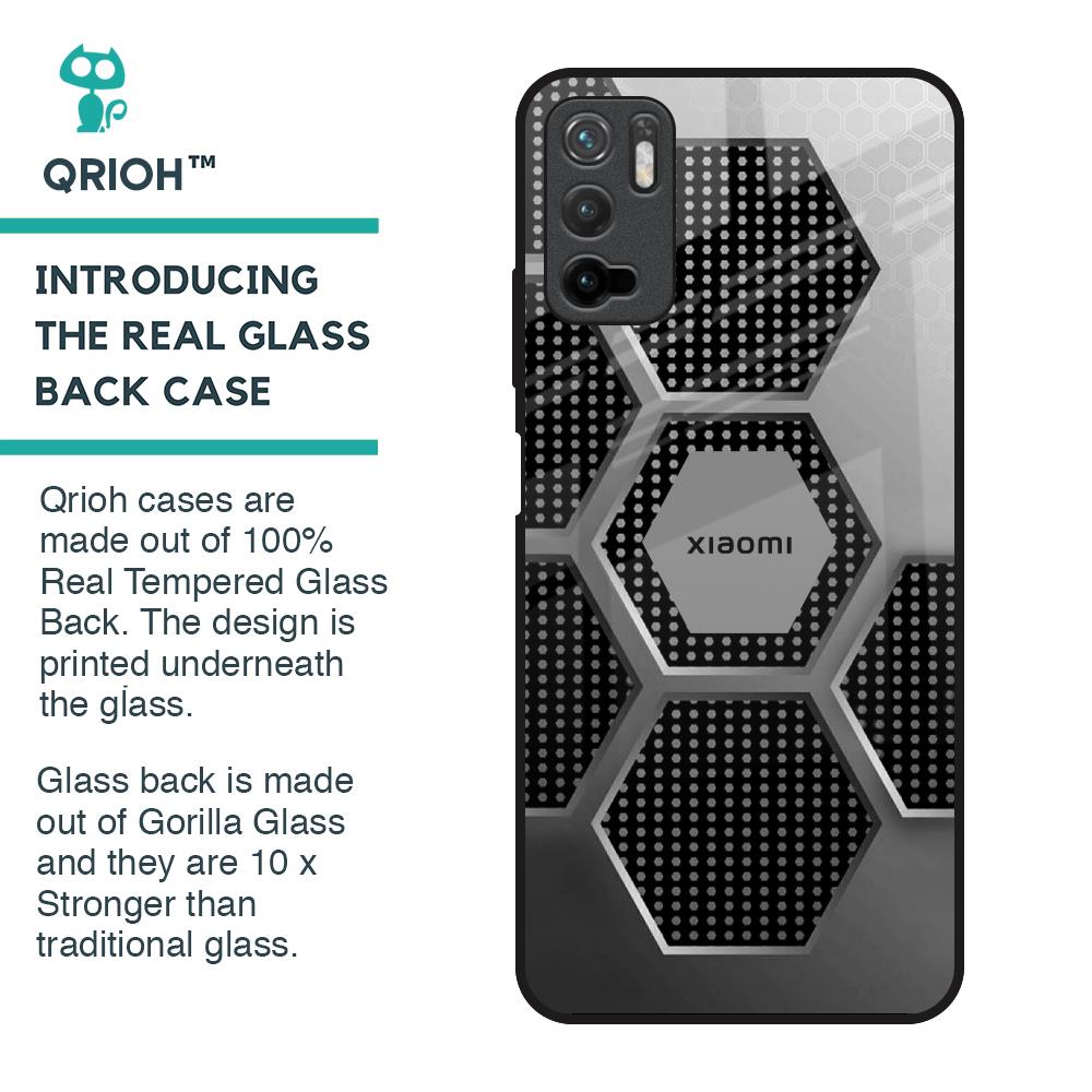 Hexagon Style Glass Case For Redmi Note 10T 5G