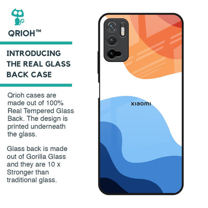 Wavy Color Pattern Glass Case for Redmi Note 10T 5G