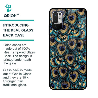 Peacock Feathers Glass case for Redmi Note 10T 5G
