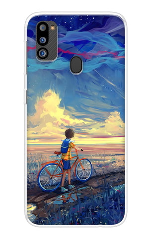 Riding Bicycle to Dreamland Samsung Galaxy M21 2021 Back Cover