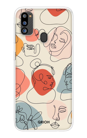 Abstract Faces Samsung Galaxy M21 2021 Back Cover