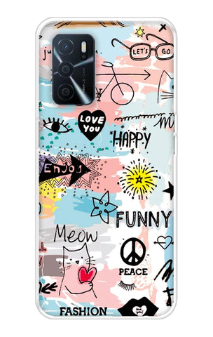 Happy Doodle Oppo A16 Back Cover