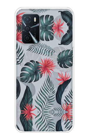 Retro Floral Leaf Oppo A16 Back Cover