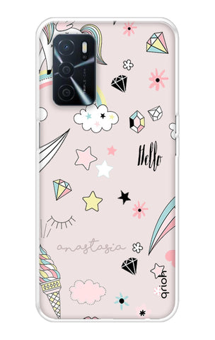 Unicorn Doodle Oppo A16 Back Cover