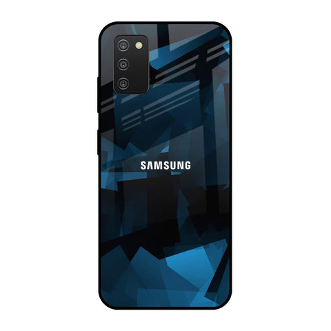 Polygonal Blue Box Samsung Galaxy A03s Glass Cases & Covers Online