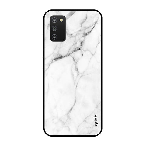 Modern White Marble Samsung Galaxy A03s Glass Cases & Covers Online
