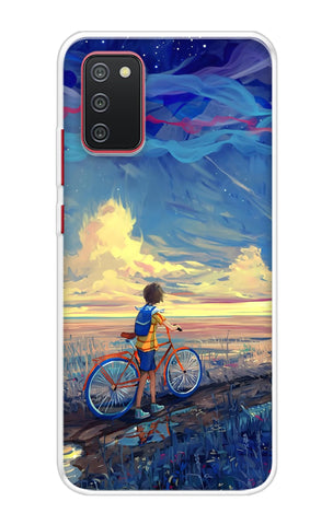 Riding Bicycle to Dreamland Samsung Galaxy A03s Back Cover