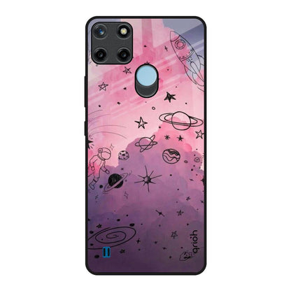 Space Doodles Realme C21Y Glass Back Cover Online