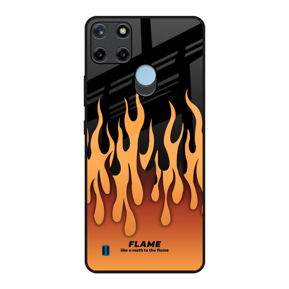 Fire Flame Realme C21Y Glass Back Cover Online