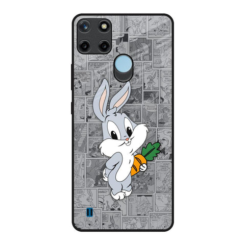 Cute Baby Bunny Realme C21Y Glass Back Cover Online