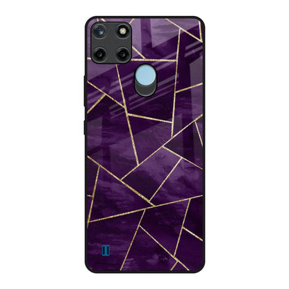 Geometric Purple Realme C21Y Glass Back Cover Online