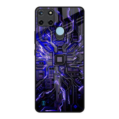 Techno Color Pattern Realme C21Y Glass Back Cover Online