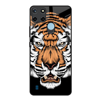 Angry Tiger Realme C21Y Glass Back Cover Online