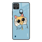 Adorable Cute Kitty Realme C21Y Glass Back Cover Online