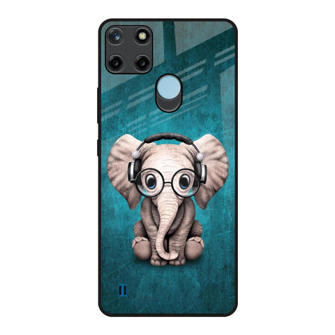 Adorable Baby Elephant Realme C21Y Glass Back Cover Online