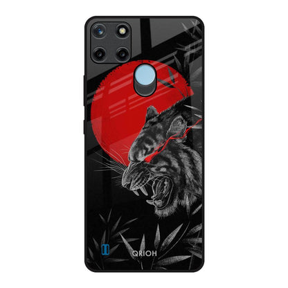 Red Moon Tiger Realme C21Y Glass Back Cover Online