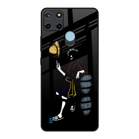 Luffy Line Art Realme C21Y Glass Back Cover Online