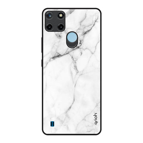 Modern White Marble Realme C21Y Glass Back Cover Online