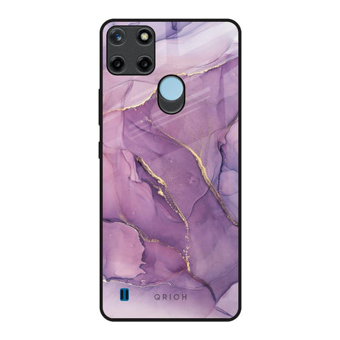 Purple Gold Marble Realme C21Y Glass Back Cover Online