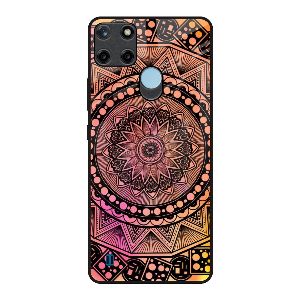 Floral Mandala Realme C21Y Glass Back Cover Online