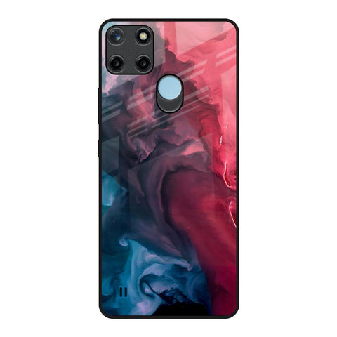 Blue & Red Smoke Realme C21Y Glass Back Cover Online