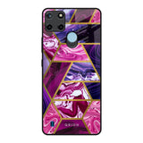 Electroplated Geometric Marble Realme C21Y Glass Back Cover Online