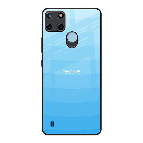 Wavy Blue Pattern Realme C21Y Glass Back Cover Online
