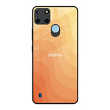 Orange Curve Pattern Realme C21Y Glass Back Cover Online