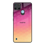 Geometric Pink Diamond Realme C21Y Glass Back Cover Online