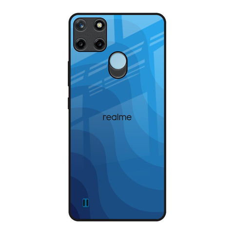 Blue Wave Abstract Realme C21Y Glass Back Cover Online