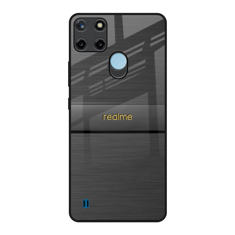 Grey Metallic Glass Realme C21Y Glass Back Cover Online