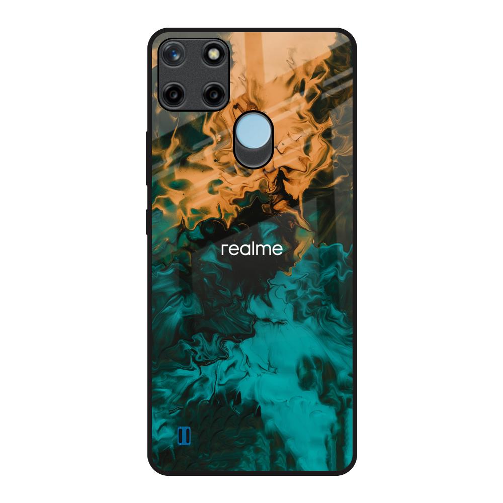 Watercolor Wave Realme C21Y Glass Back Cover Online