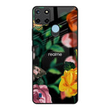 Flowers & Butterfly Realme C21Y Glass Back Cover Online
