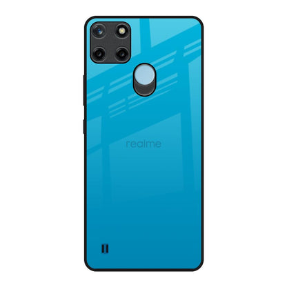 Blue Aqua Realme C21Y Glass Back Cover Online