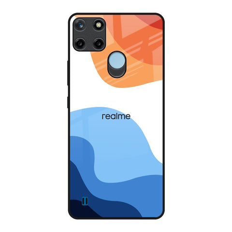 Wavy Color Pattern Realme C21Y Glass Back Cover Online