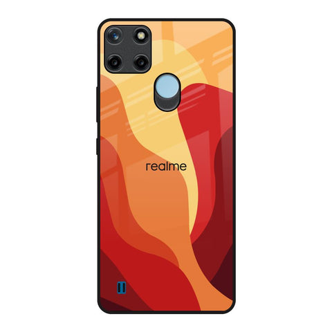 Magma Color Pattern Realme C21Y Glass Back Cover Online