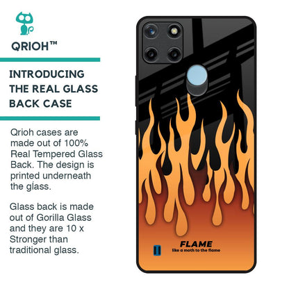 Fire Flame Glass Case for Realme C21Y