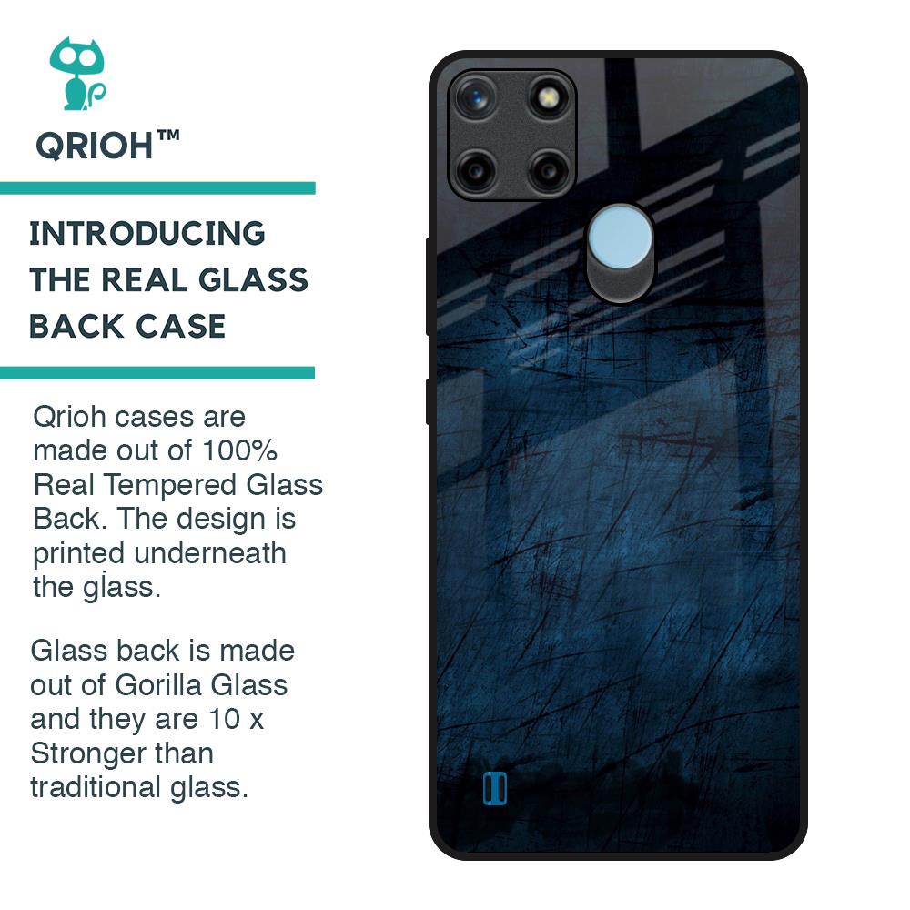 Dark Blue Grunge Glass Case for Realme C21Y