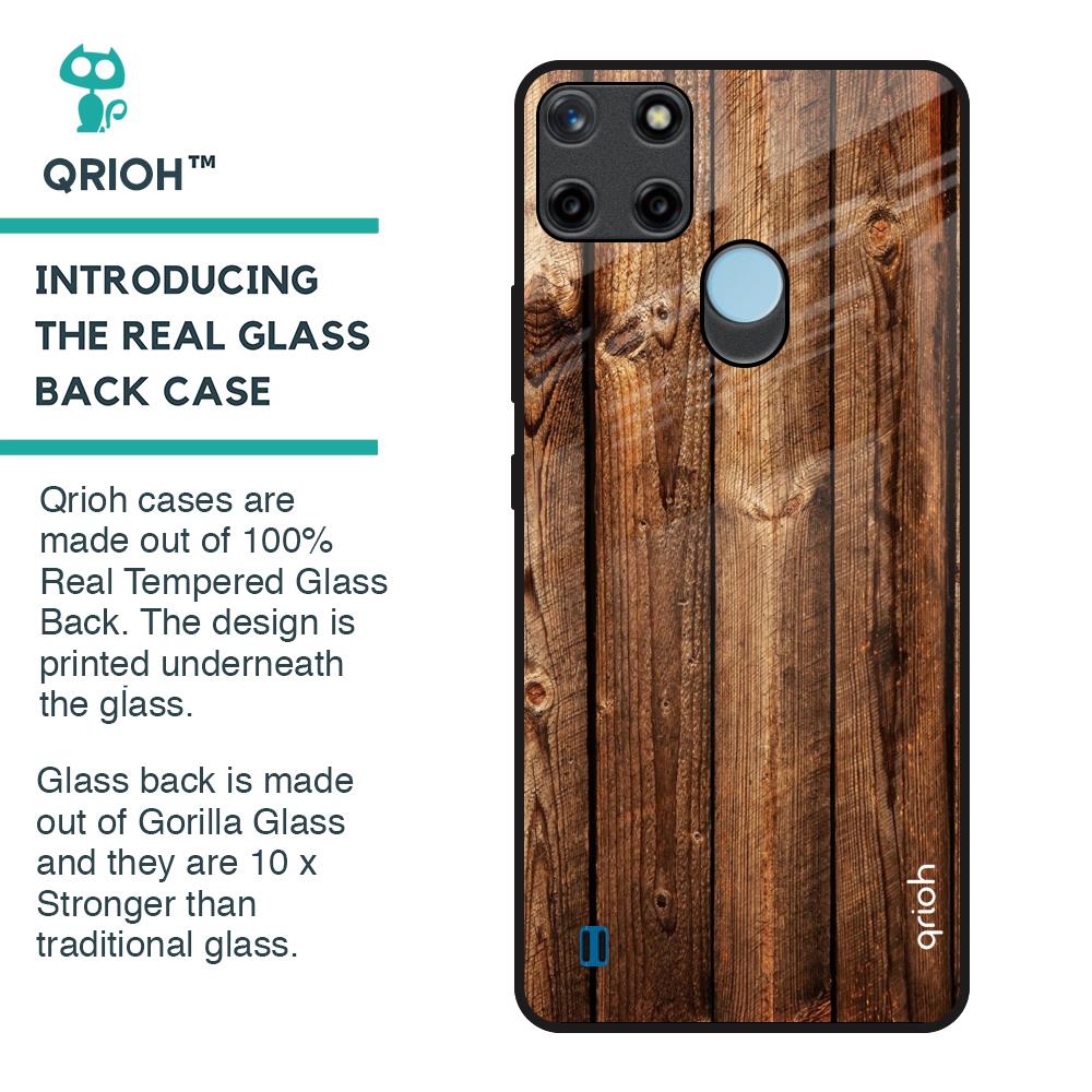 Timber Printed Glass Case for Realme C21Y