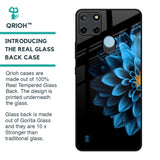 Half Blue Flower Glass Case for Realme C21Y