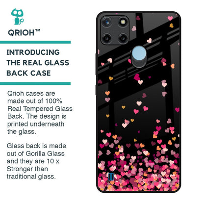 Heart Rain Fall Glass Case For Realme C21Y