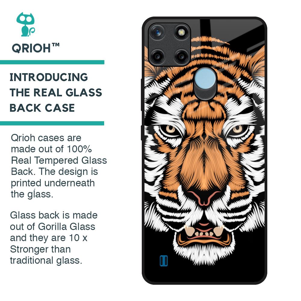Angry Tiger Glass Case For Realme C21Y