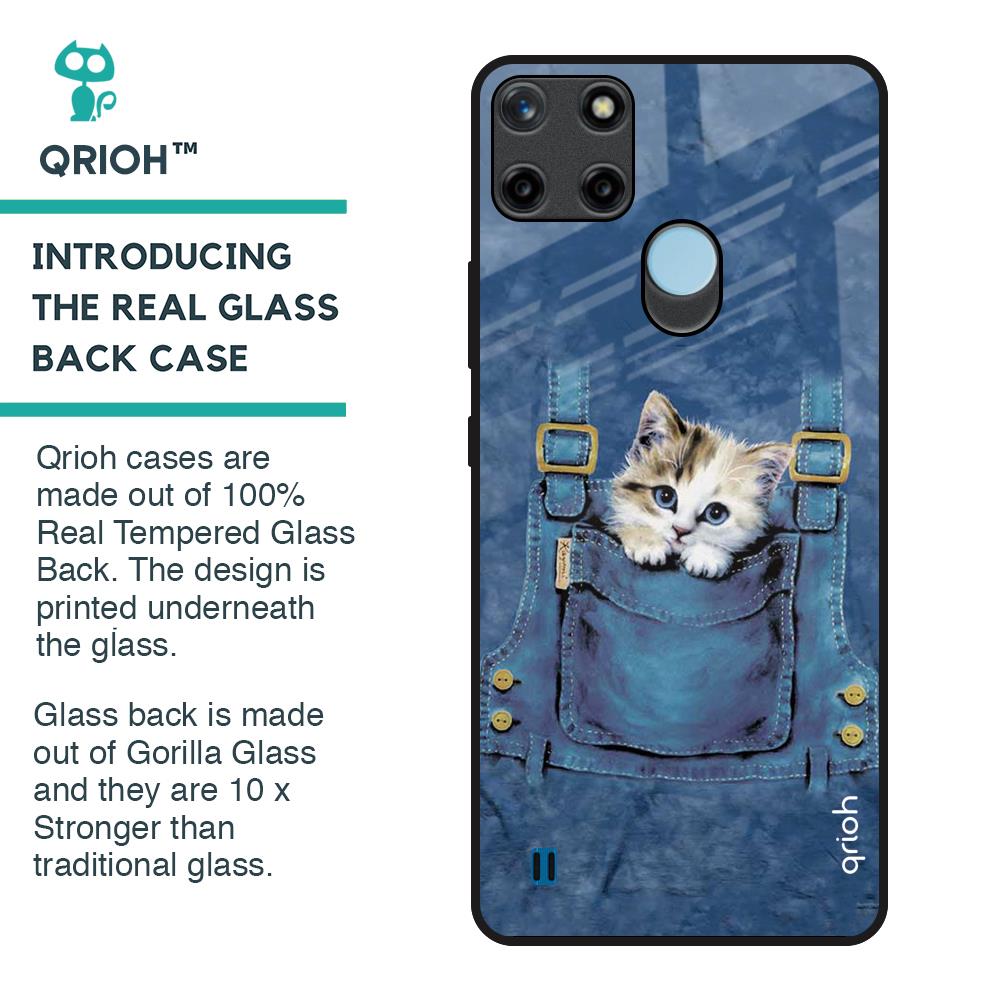 Kitty In Pocket Glass Case For Realme C21Y