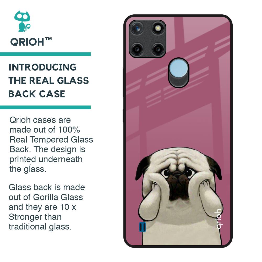Funny Pug Face Glass Case For Realme C21Y